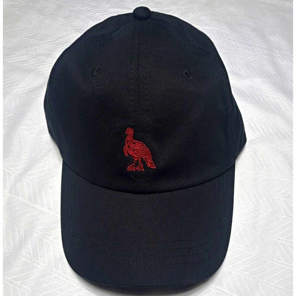 Wild Turkey Black Adjustable Baseball Cap Hat with Red Turkey Logo Distillery
